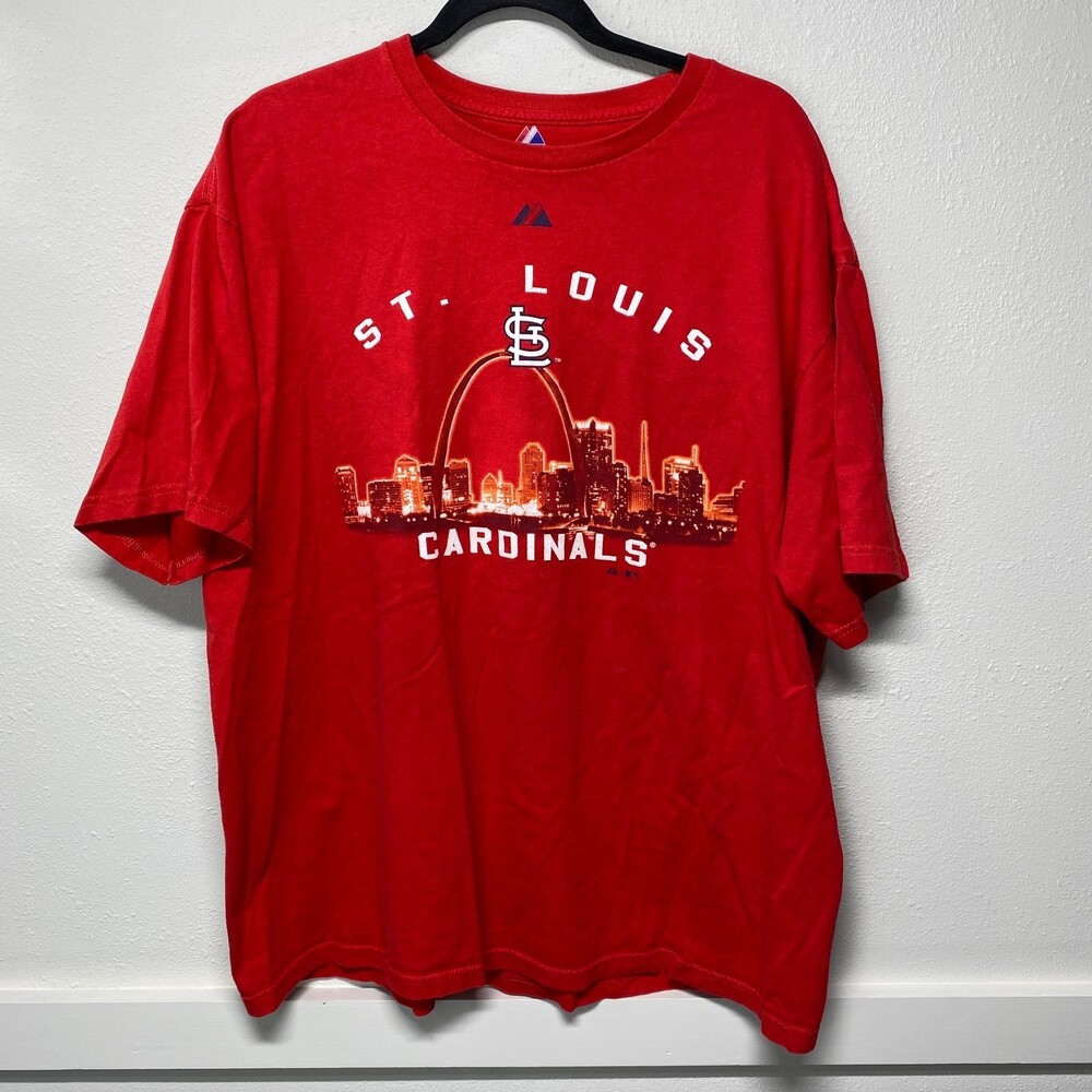 Majestic STL Cardinal St Louis Cardinals Graphic Tshirt Mens Size XL